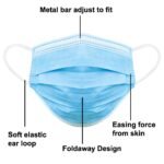 Blue Med Disposable 3-Ply Face Masks (50 count) - Image 4