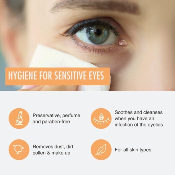 Blephaclean Sterile Eyelid Wipes (20 wipes) - Image 2