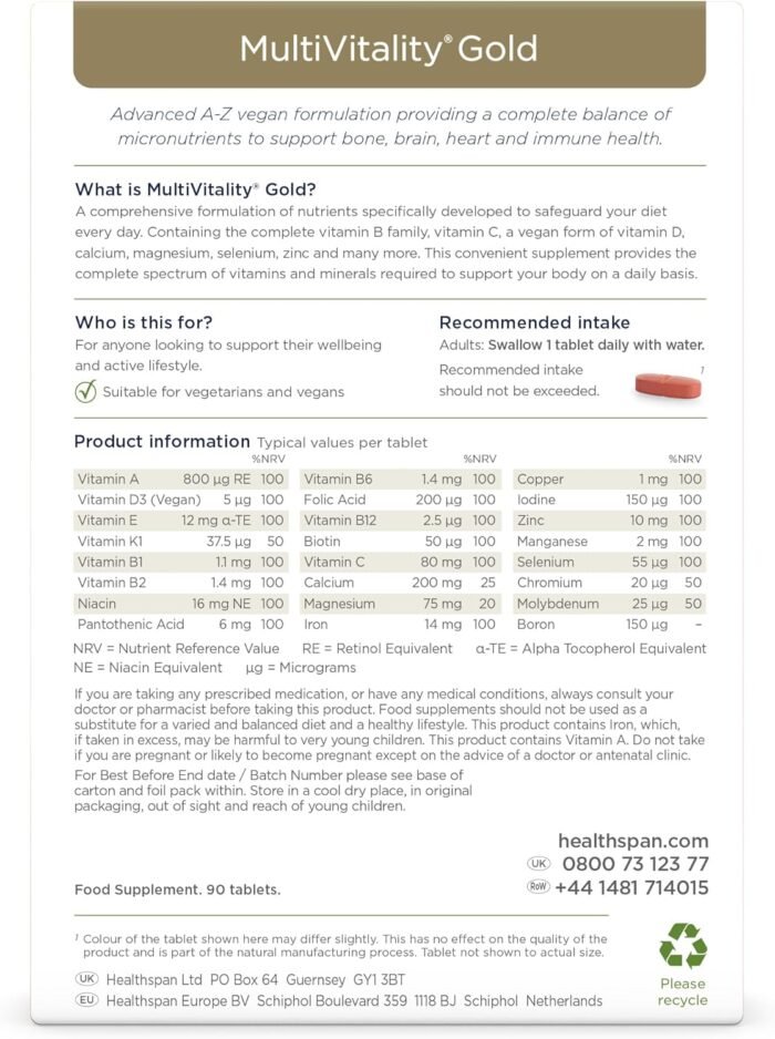 Healthspan Multivitality (60 tablets) - Image 3