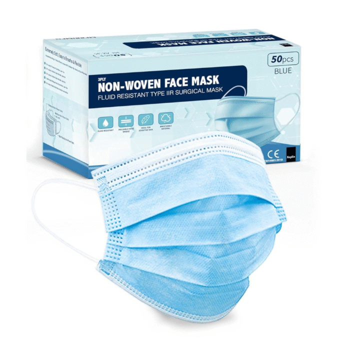 Blue Med Disposable 3-Ply Face Masks (50 count) - Image 1
